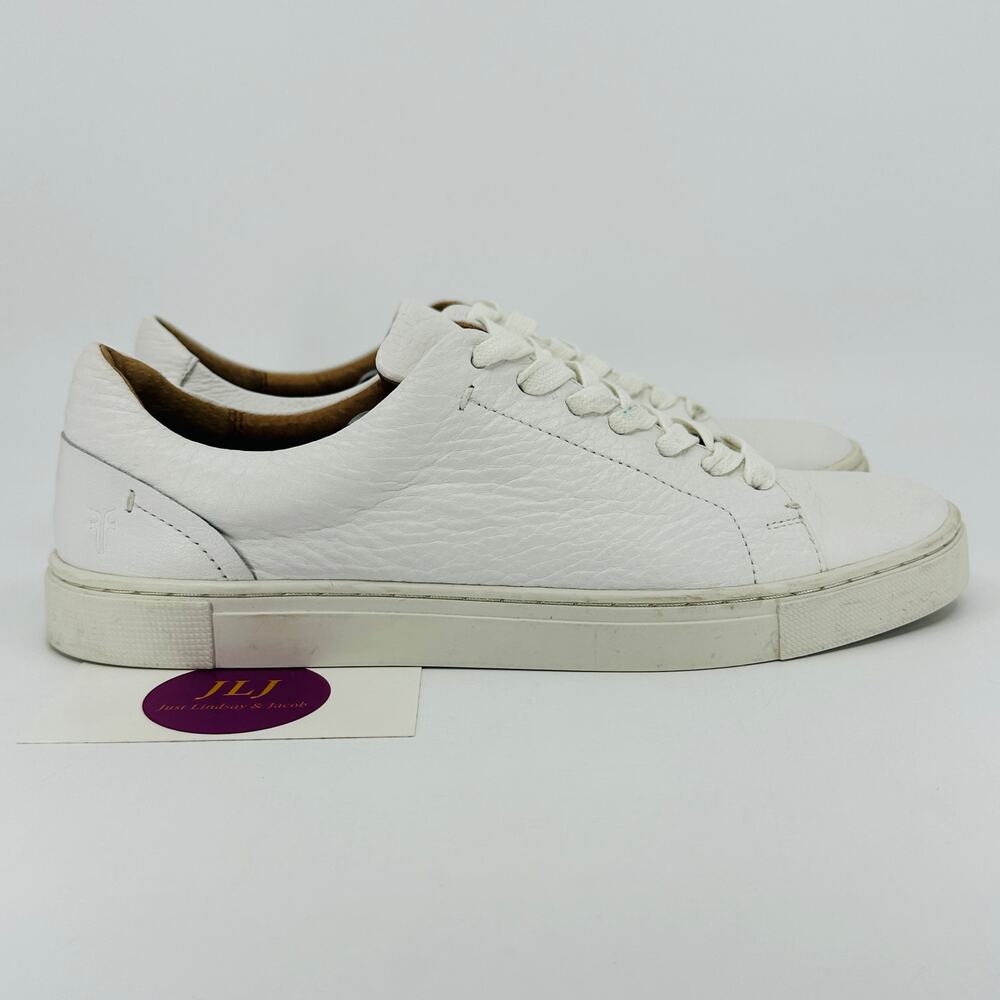 Frye Women's Ivy Court Ivory Leather Low Lace Casual Sneakers 3471183 Size 7.5M
